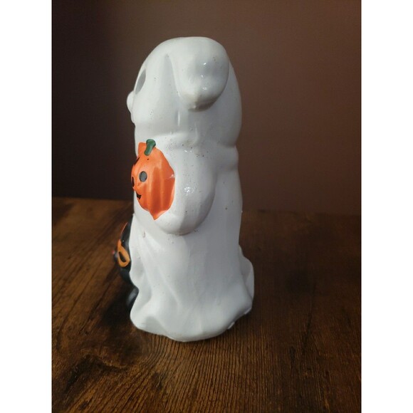 Halloween Ghost Pumpkin Black Cat Ceramic Candle Holder Jack O'Lantern No Box - Picture 5 of 14